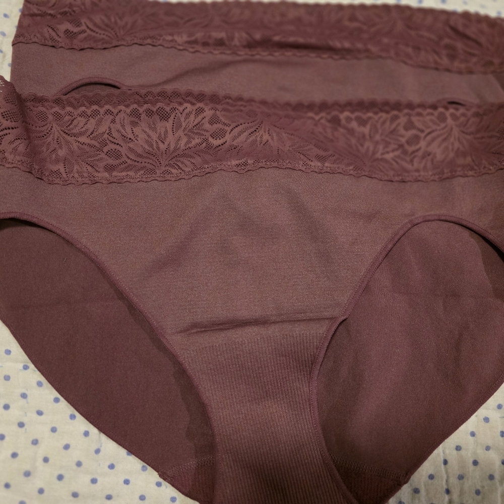 BALI Modern Seamless Lace Trim Hi-Cut Underwear XL(8) OBO NEED GONE MOVING!